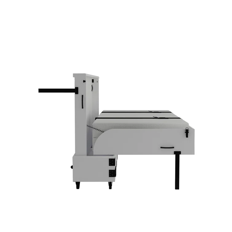 Interior view of the rolling cabinet bed storage space