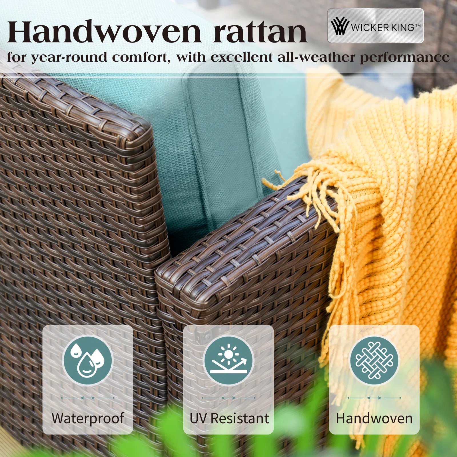 Contemporary outdoor conversation set with cushions