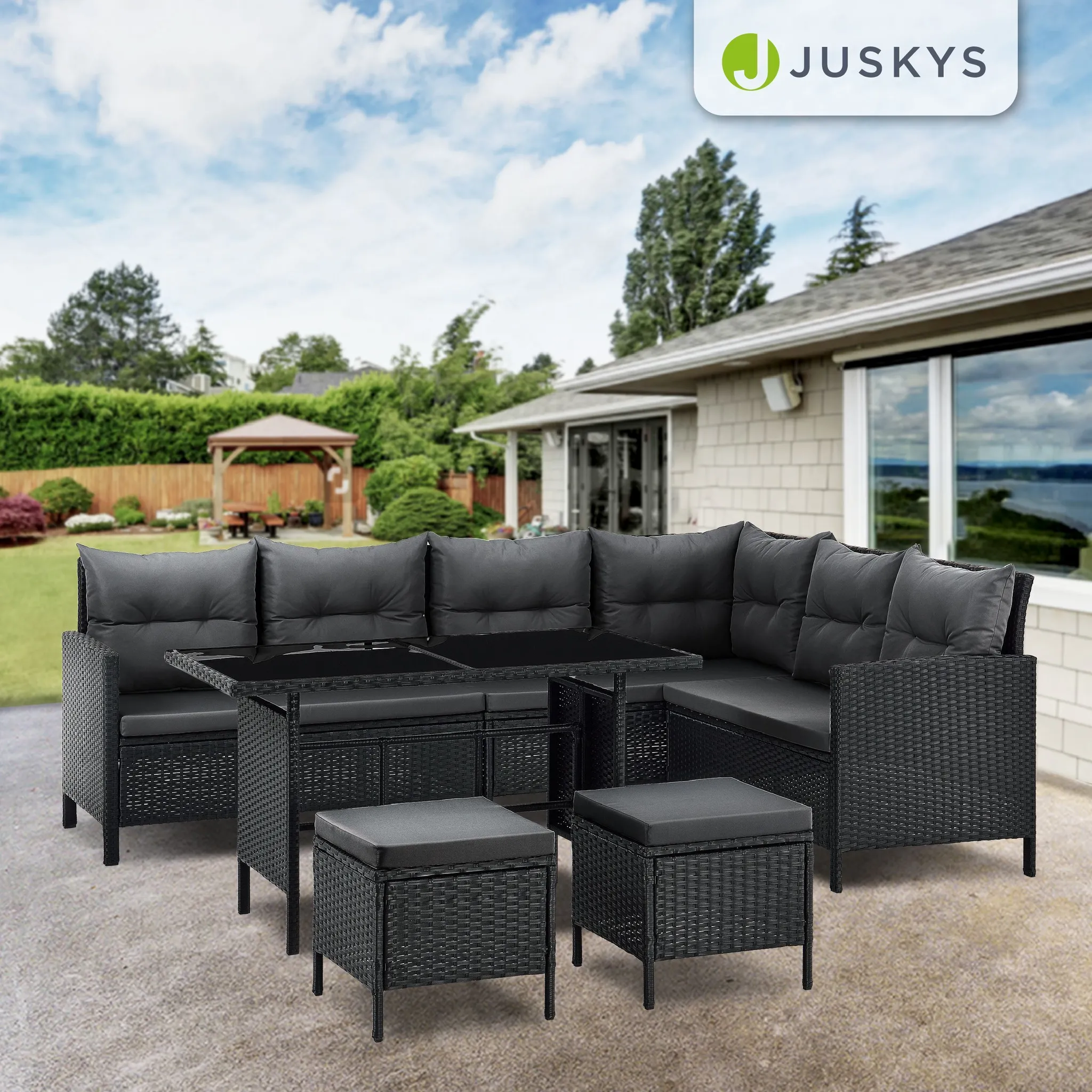 All-weather wicker lounge set for terrace