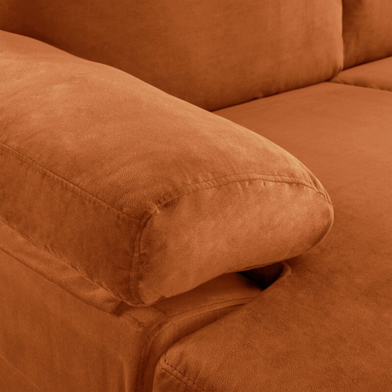 Plush deep seat sofa and chaise combination
