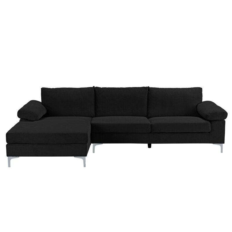 Contemporary living room sofa set with left oriented chaise