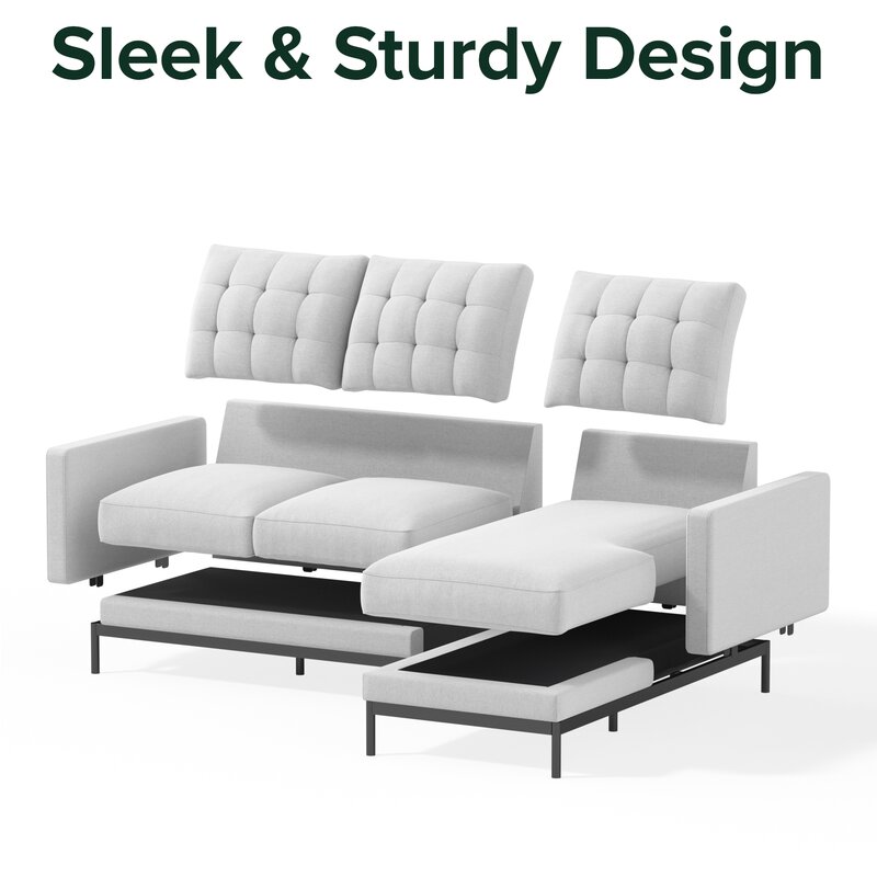 Contemporary living room seating with deep cushions