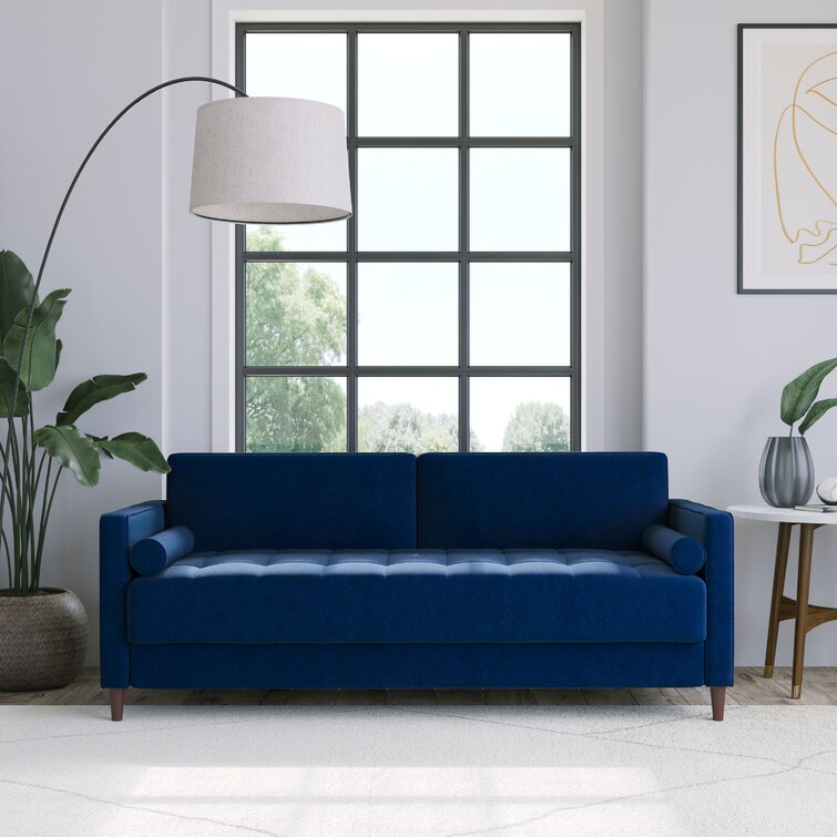 Versatile sofa for apartment living room with modern square silhouette.