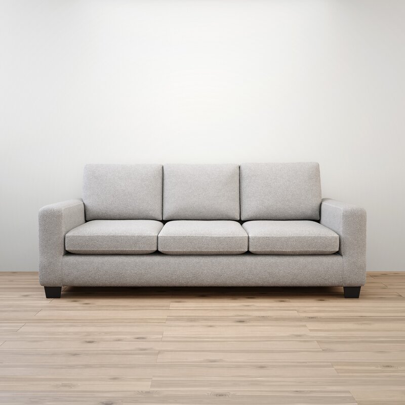 Contemporary two-seater sofa with a firm supportive back