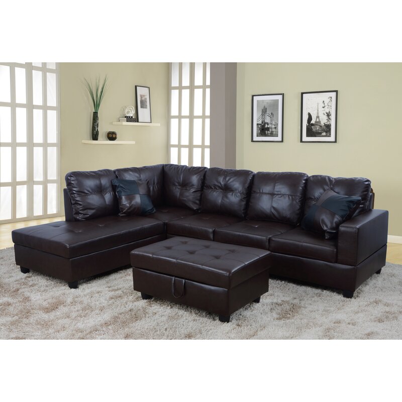 Large living room sofa set in durable synthetic leather.