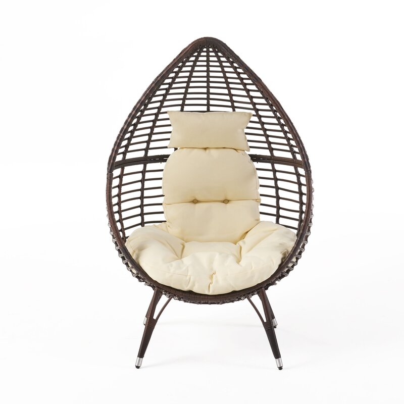 comfortable outdoor lounge chair with thick cushions