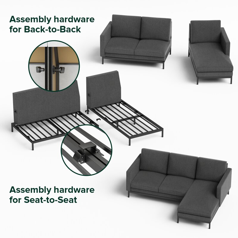 Spacious reversible chaise sectional sofa placed in a contemporary lounge area.