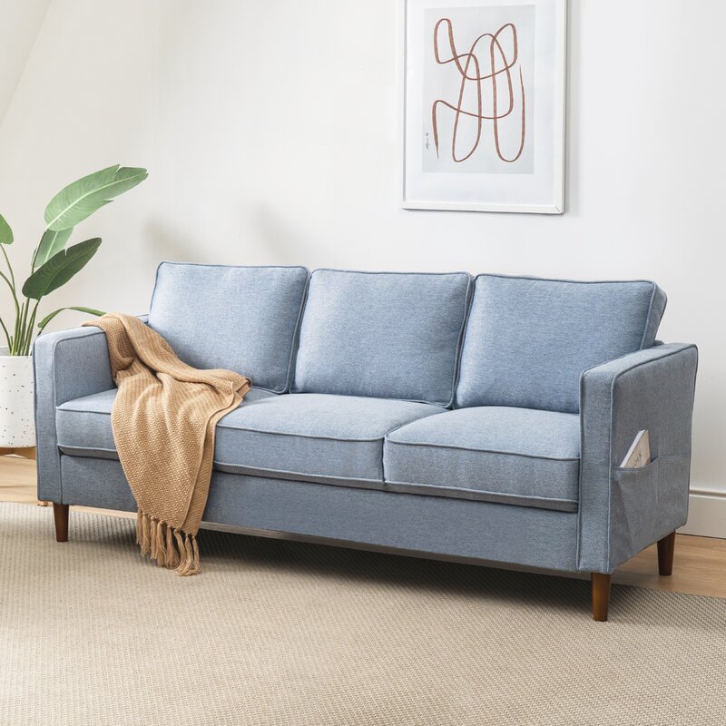 Comfortable couch with plush cushions