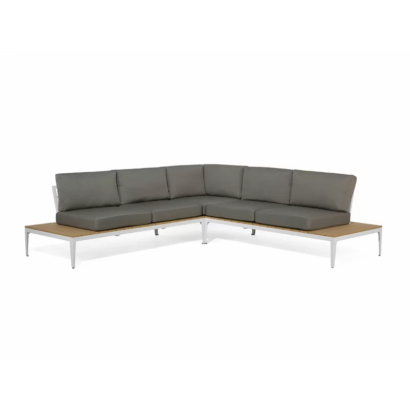 The matching center table with a glass top from the outdoor lounge set.