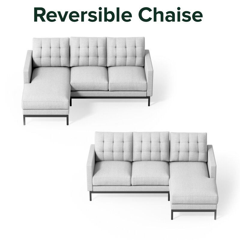 Reversible L-shaped sofa configuration with chaise lounge