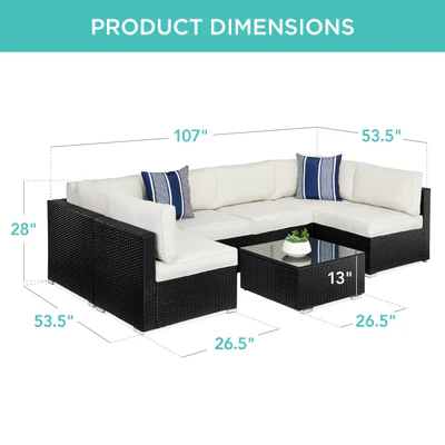Tempered glass top table included with the sectional set