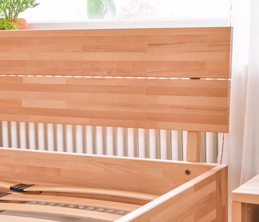 Sustainable French beech wood bed