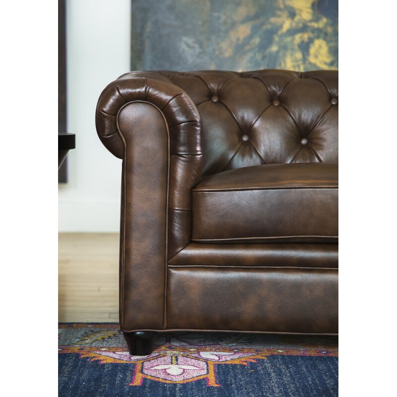 Close-up view of the diamond tufting and premium leather texture
