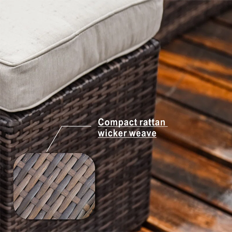 Durable resin wicker outdoor living room set