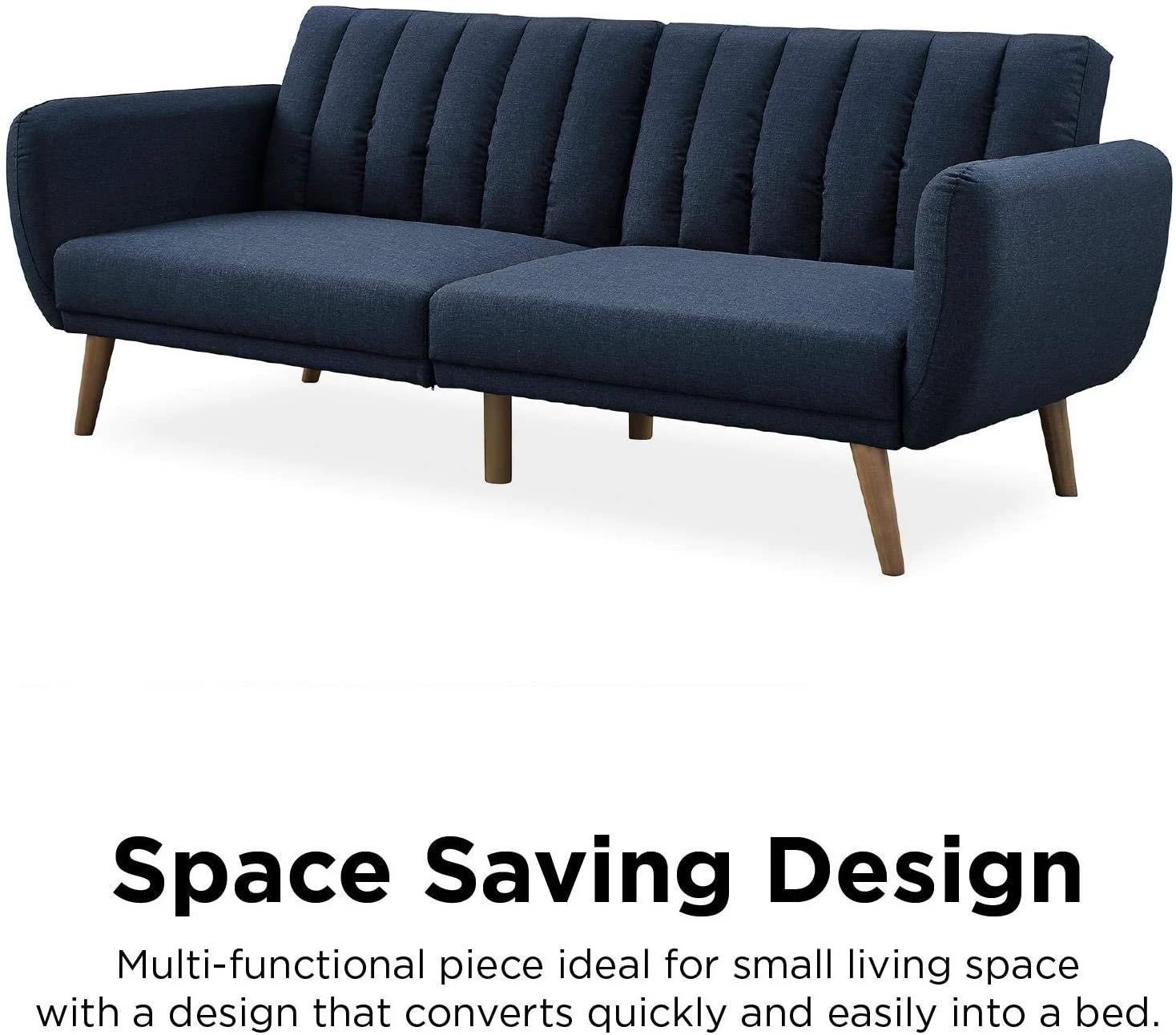 Space-saving sofa bed in a studio apartment.