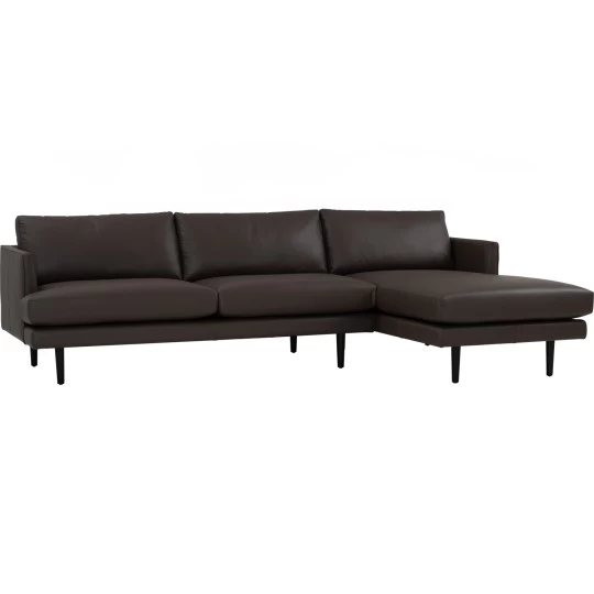Modern sectional sofa with premium aniline leather upholstery