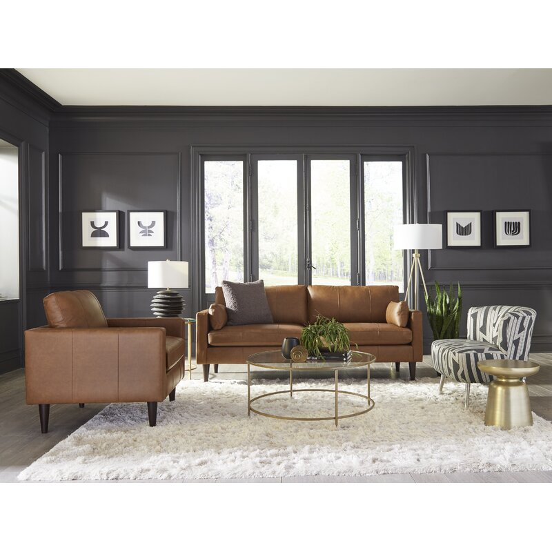 Front view of the square arm sofa showcasing its clean, structured silhouette.