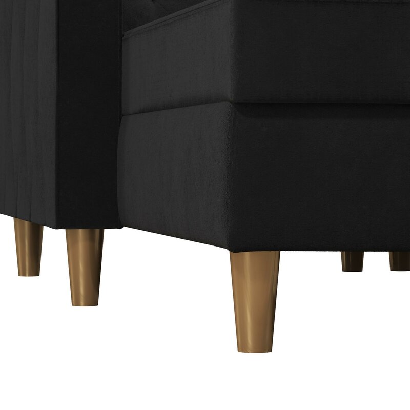 Chaise lounge shown on the left side of the reversible sofa