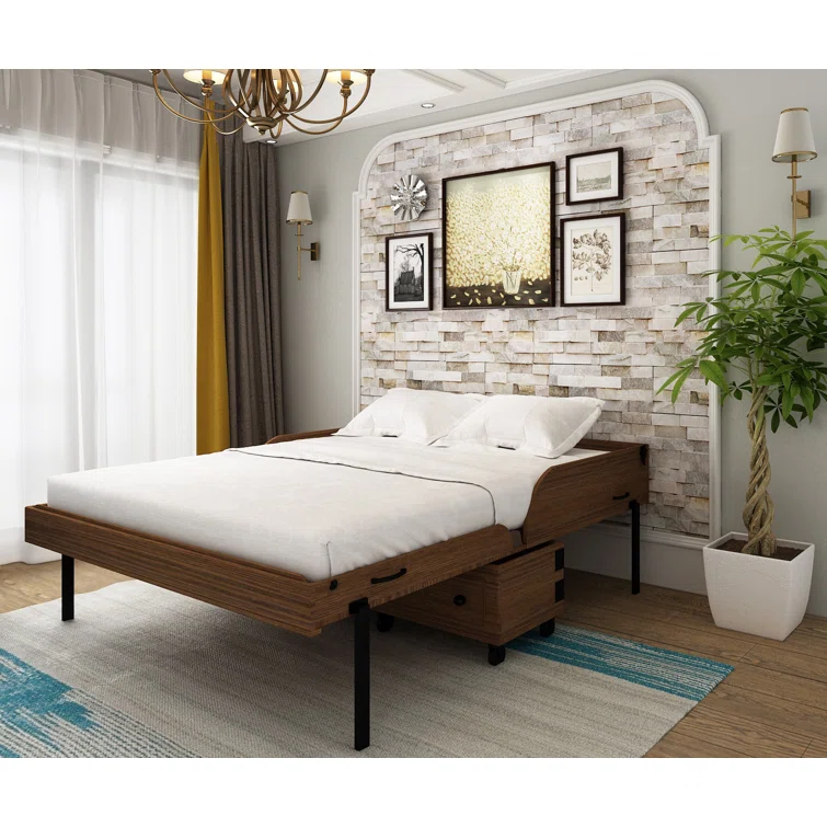Side view showing the slim 17.5-inch depth of the cabinet bed