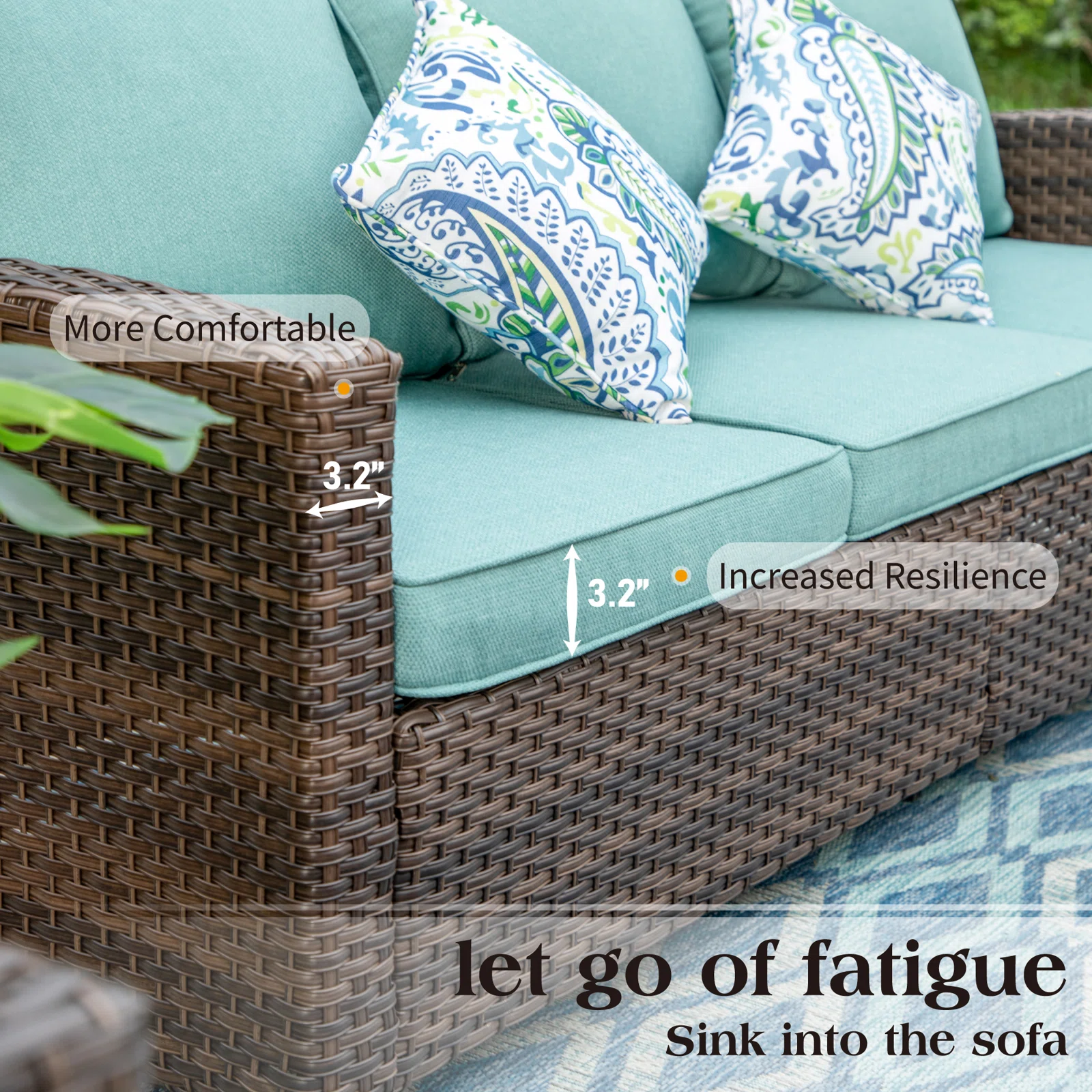 Backyard seating group with coffee table