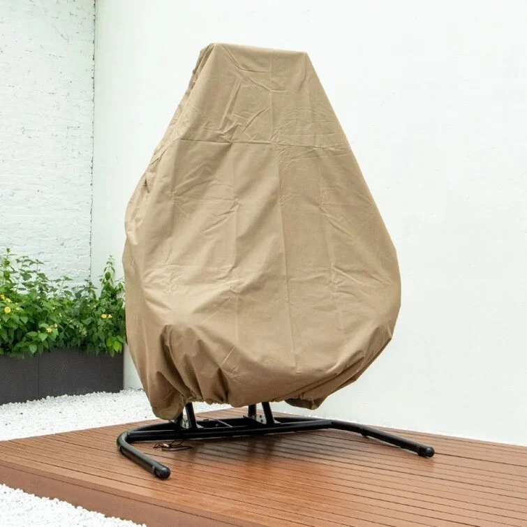 Side view showing the gentle swinging motion of the hammock chair.