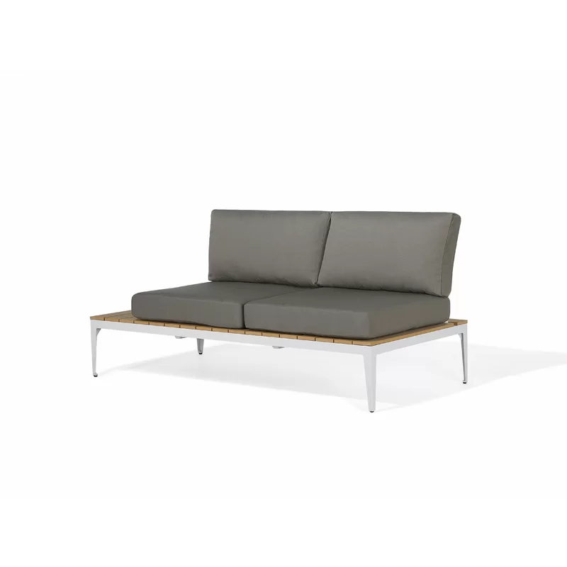 The outdoor cushions with weather-resistant fabric in a lounge setting.