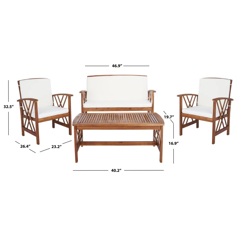 Patio furniture set with all-weather cushions