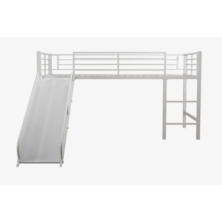 Detail shot of the sturdy wooden slat kit included for mattress support on the loft bed.