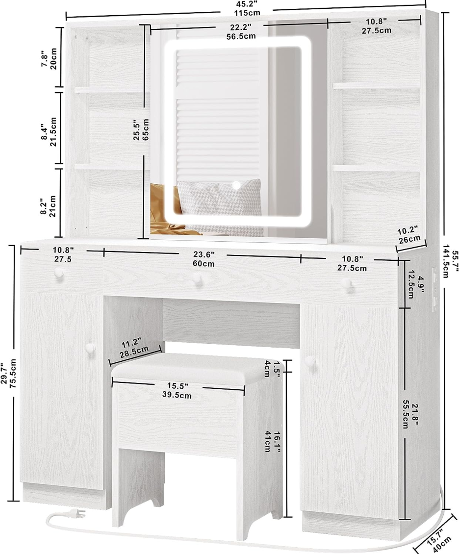 Multifunctional Vanity Mirror dressing table - Kendale Home