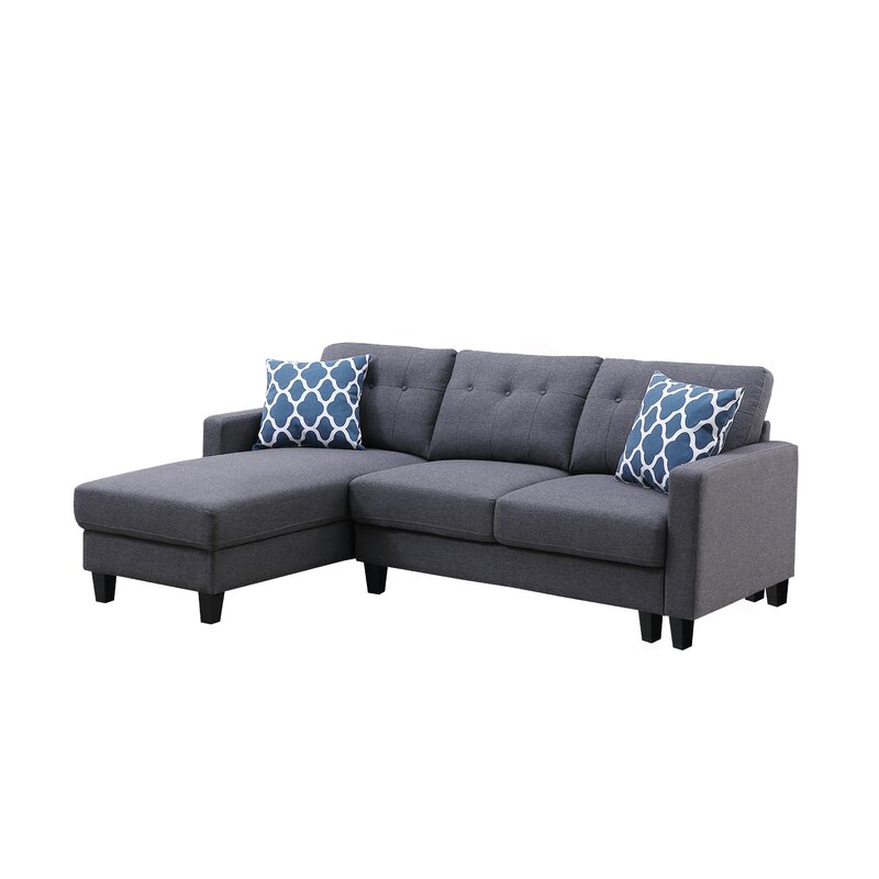 Large living room sofa with reversible chaise design