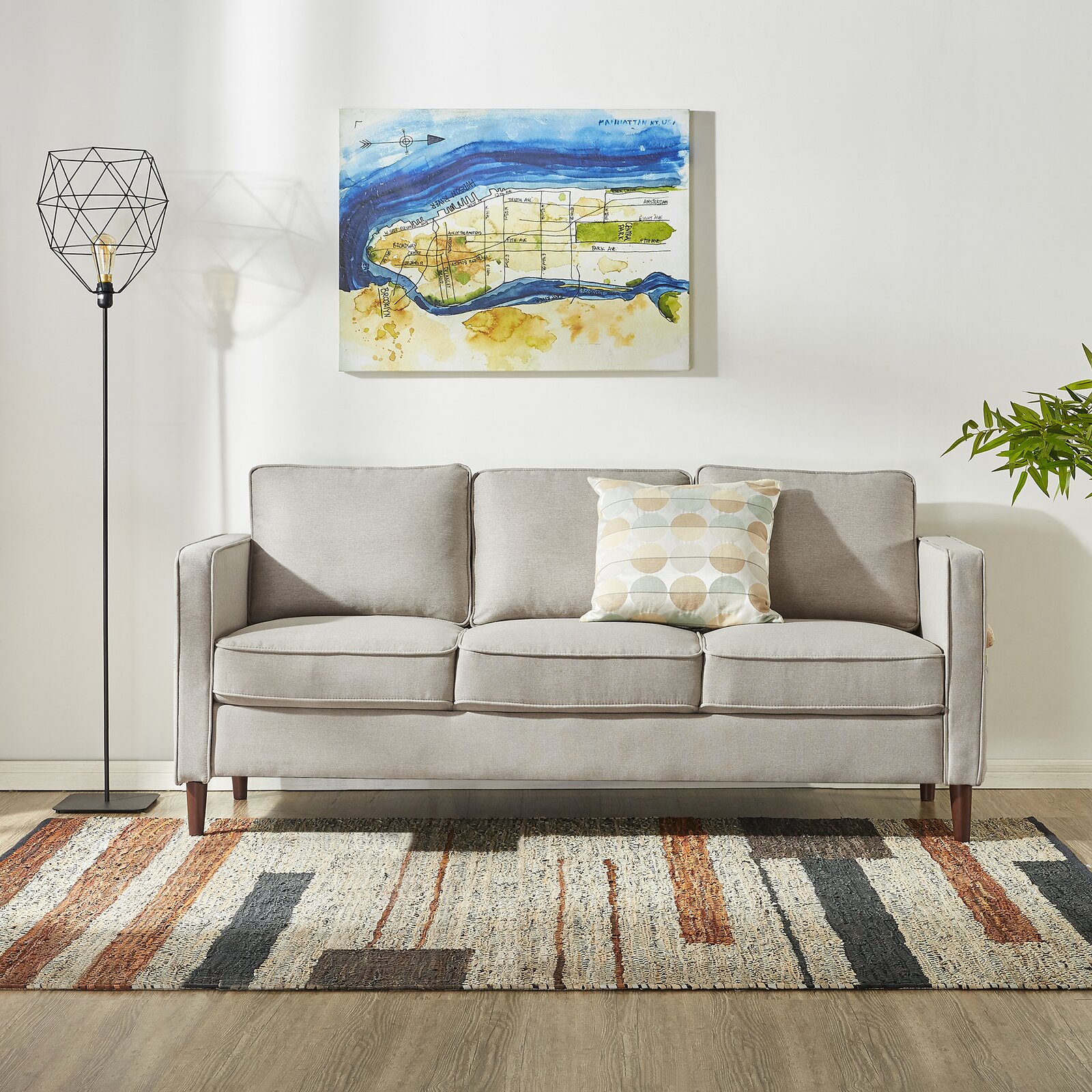 Modern sofa with clean lines