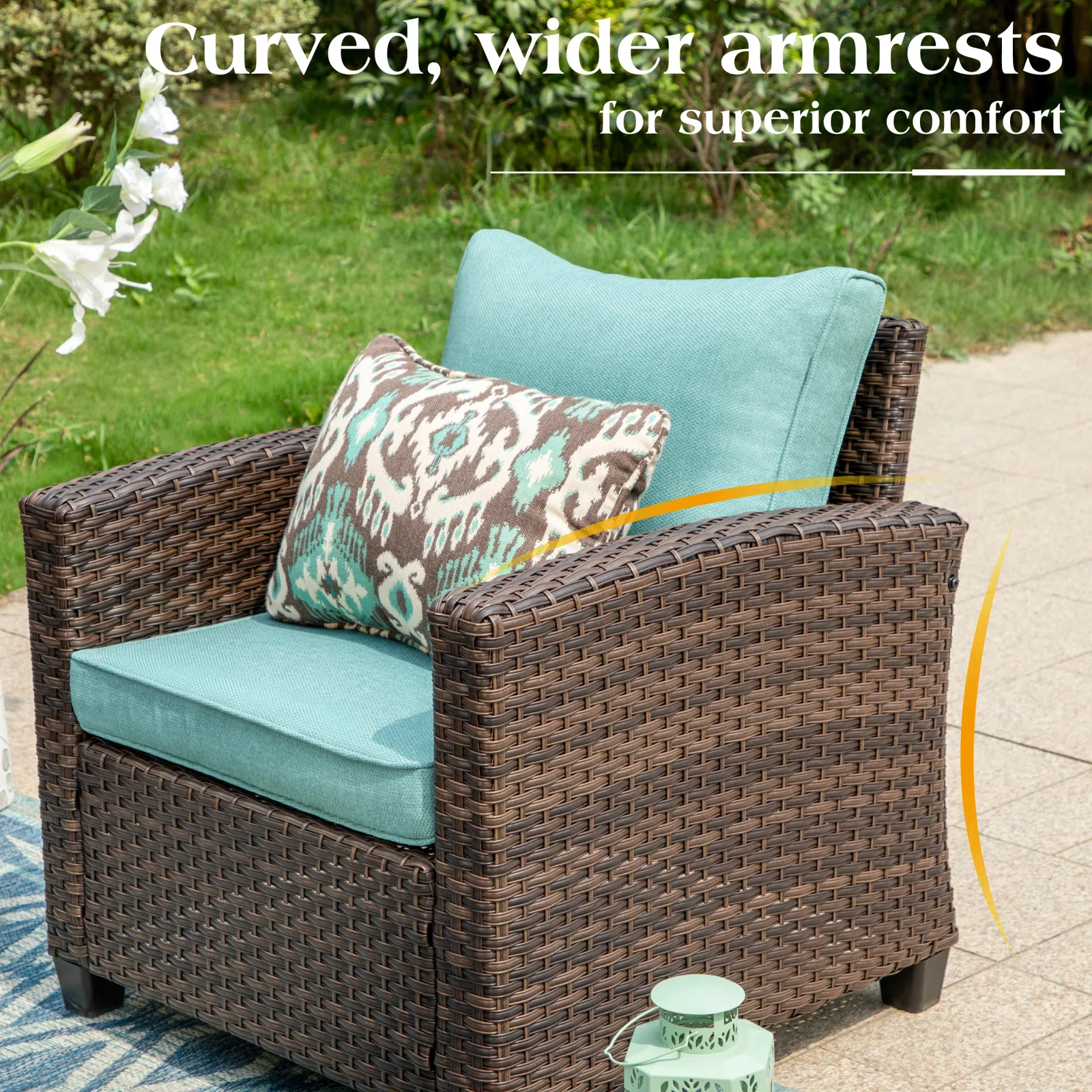Durable synthetic wicker outdoor sectional