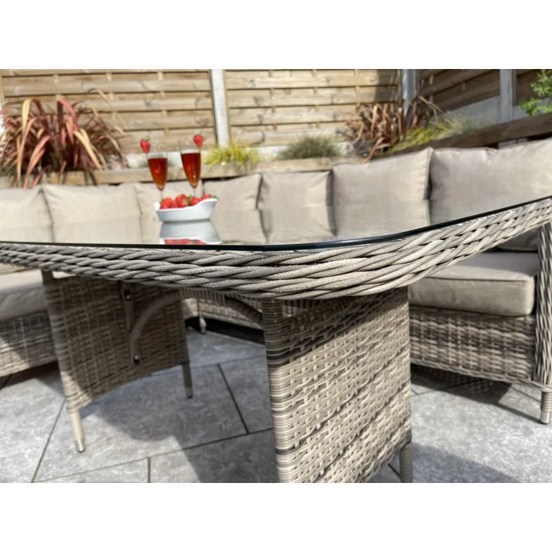 Durable synthetic wicker outdoor sectional set