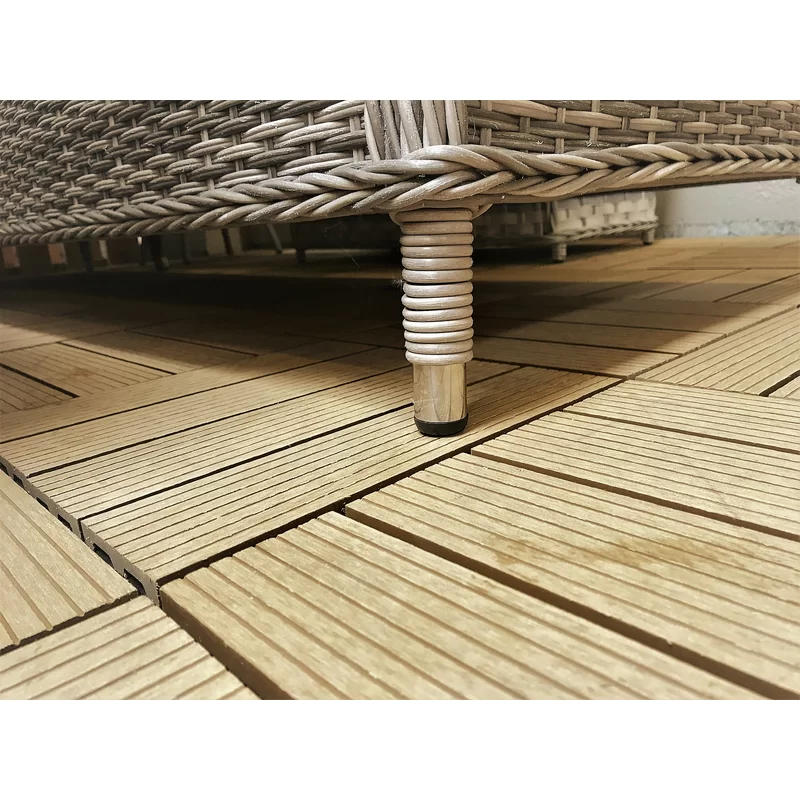 Outdoor wicker patio lounge set with cushions for nine people