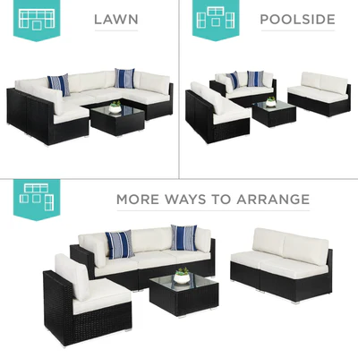 Corner chair and single chair configuration with cushions