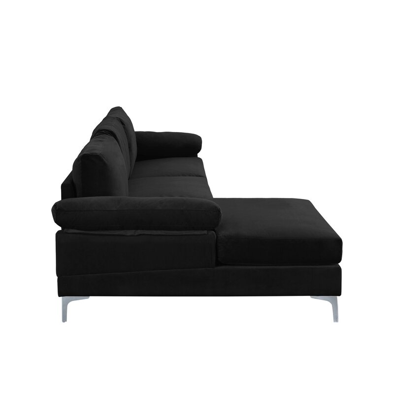 Upholstered corner group sofa with attached chaise section
