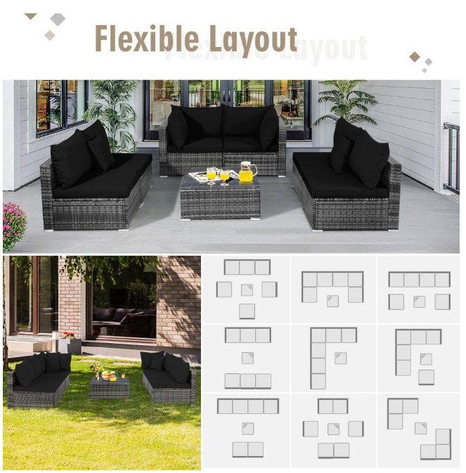 Tempered glass top and sturdy steel frame of the patio coffee table