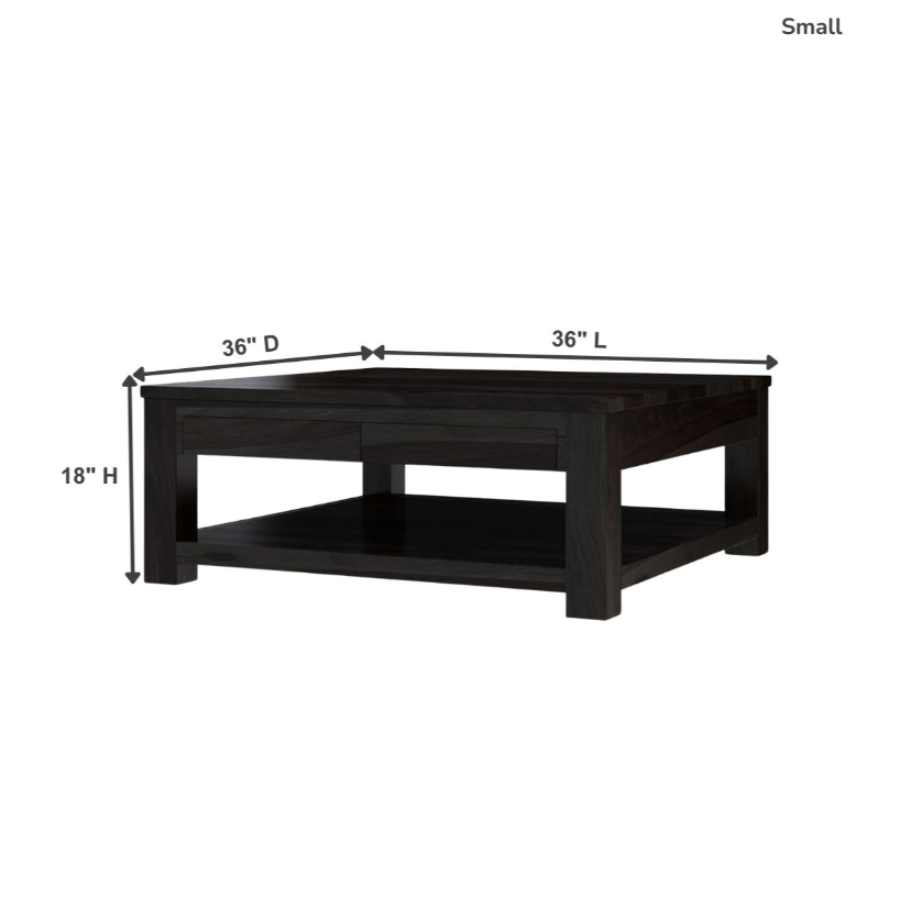 Stylish square coffee table with clean lines and a bold presence.