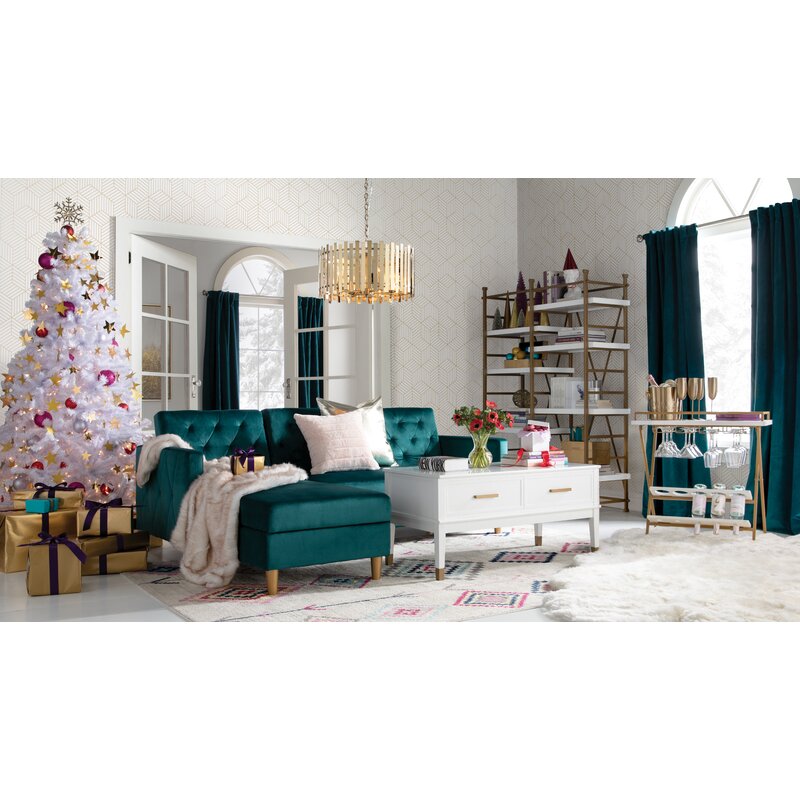 Sleeper sofa unfolded into a queen bed with memory foam mattress