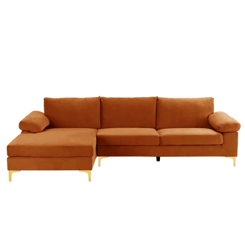 Left facing L-shaped sectional sofa for large living spaces
